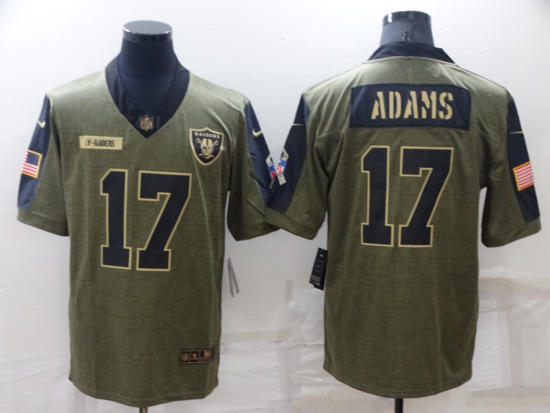 Men's Las Vegas Raiders #17 Davante Adams Olive Salute To Service Limited Stitched Jersey Men's Las Vegas Raiders #17 Davante Adams Olive Salute To Service Limited Stitched Jersey